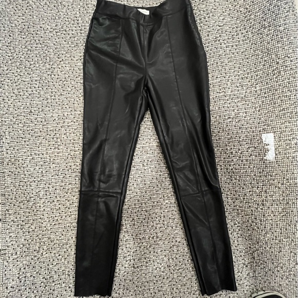 TOPSHOP Sara Faux Leather Black Skinny Pants 6 - Picture 4 of 6